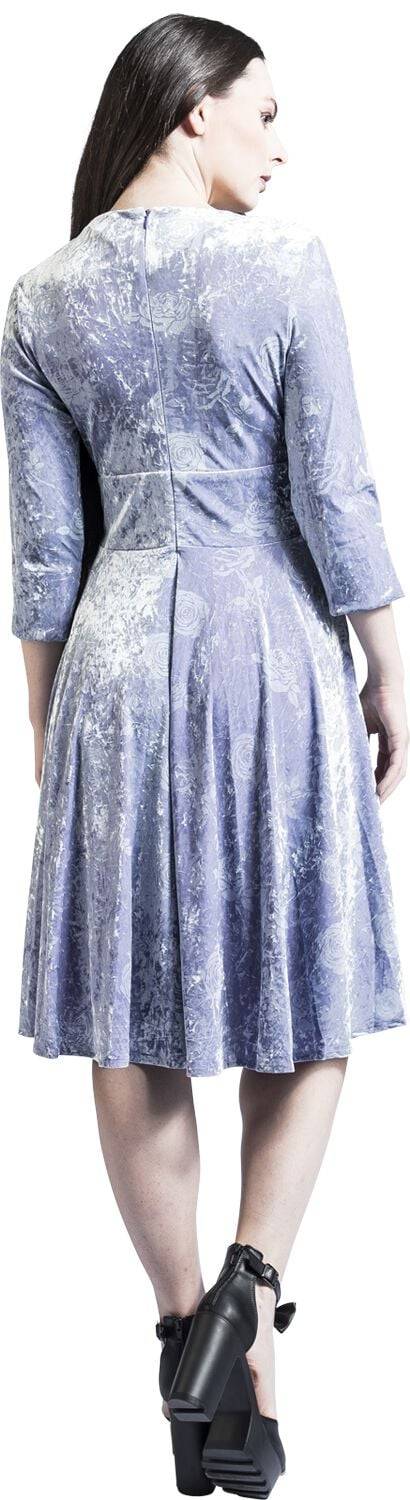 EMP "Velvet Grace Fit & Flare Dress" Mittellanges Kleid Grau Von Banned Retro