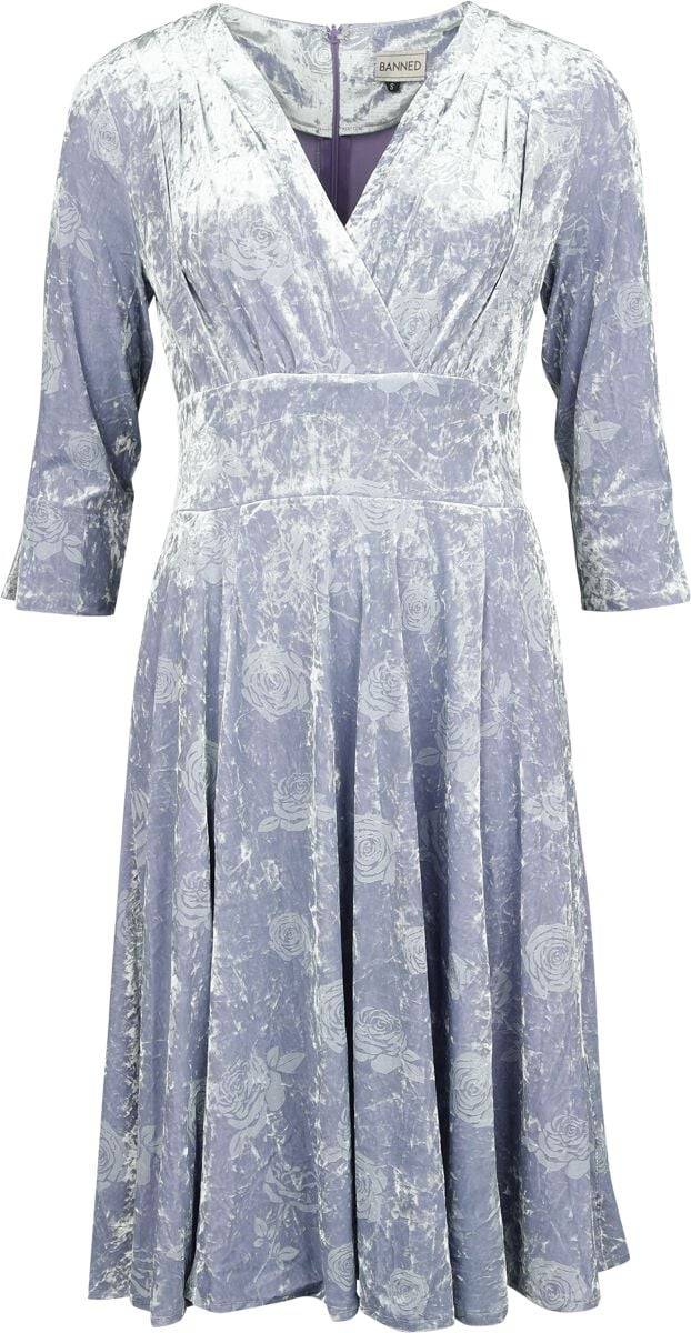 EMP "Velvet Grace Fit & Flare Dress" Mittellanges Kleid grau von Banned Retro