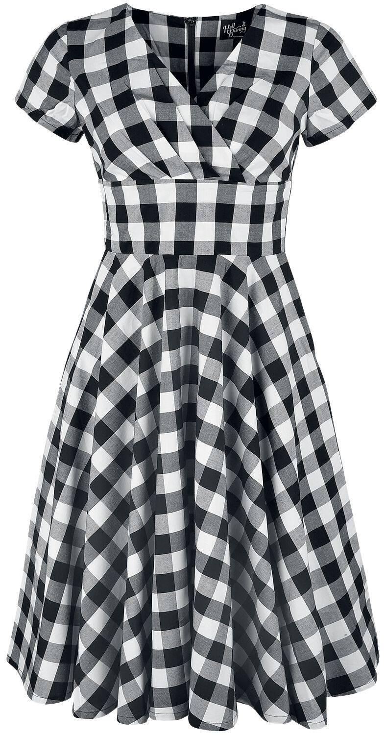 EMP "Victorine 50's Dress" Mittellanges Kleid schwarz/weiß von Hell Bunny