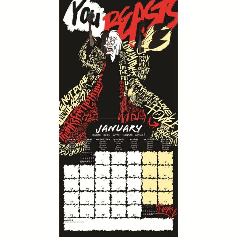 EMP "Villains - Wandkalender 2025" Kalenderbuch Multicolor Von Disney