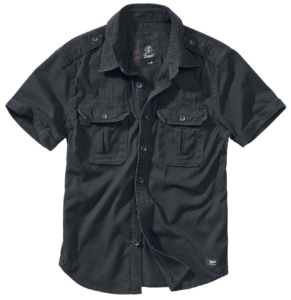 EMP "Vintage Short Sleeve" Kurzarmhemd schwarz von Brandit