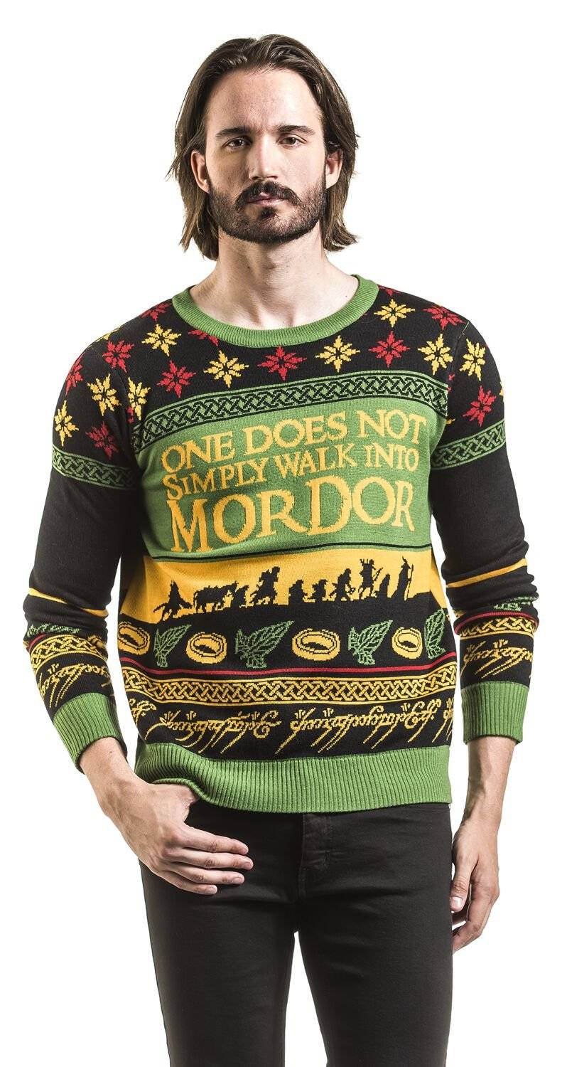 EMP "Walk Into Mordor" Weihnachtspullover Multicolor Von Der Herr Der Ringe