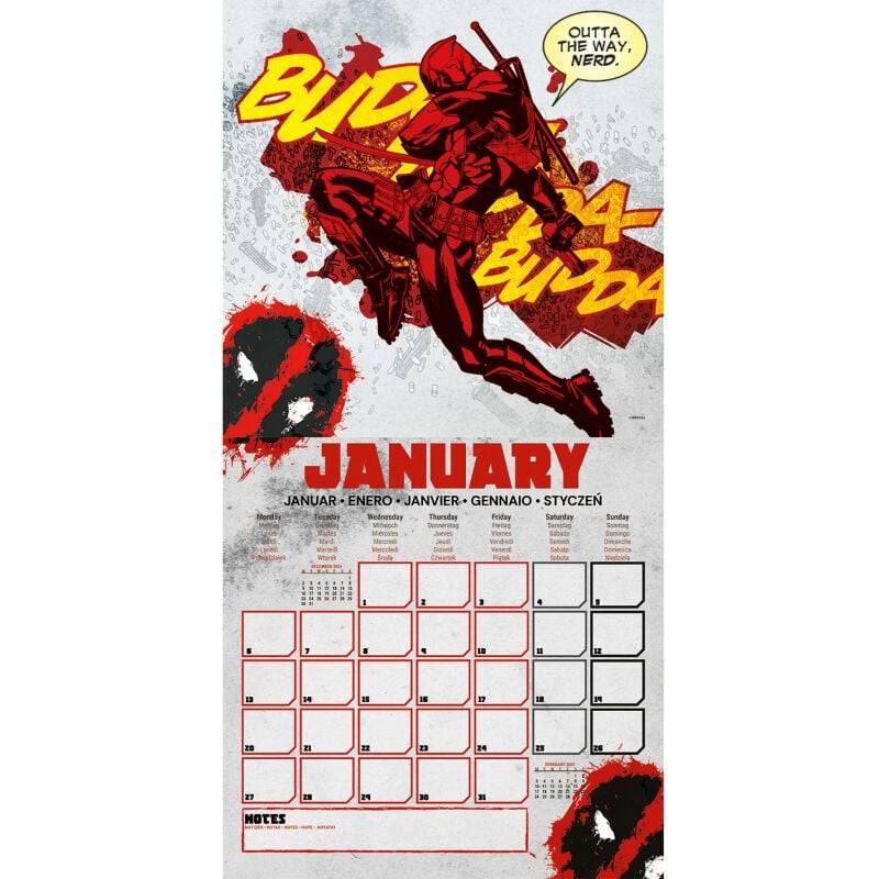 EMP "Wandkalender 2025" Kalenderbuch Multicolor Von Deadpool