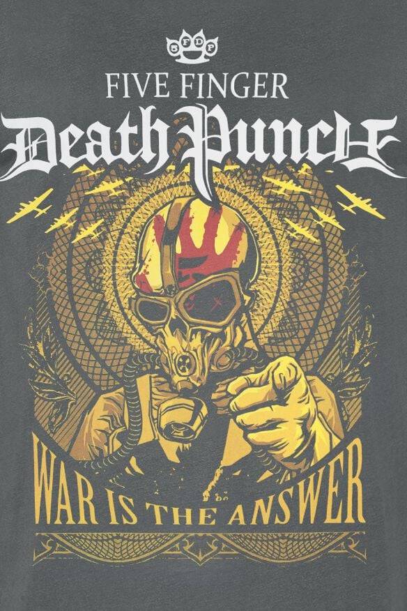 EMP "War Is The Answer" T-Shirt Grau Von Five Finger Death Punch