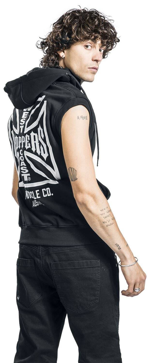 EMP "WCC OG ATX Sleeveless Zip Hoodie" Weste Schwarz Von West Coast Choppers