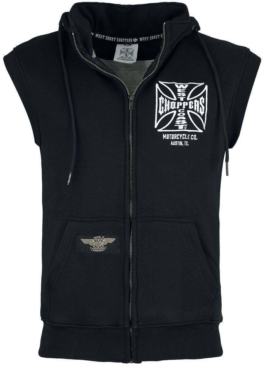 EMP "WCC OG ATX Sleeveless Zip Hoodie" Weste schwarz von West Coast Choppers
