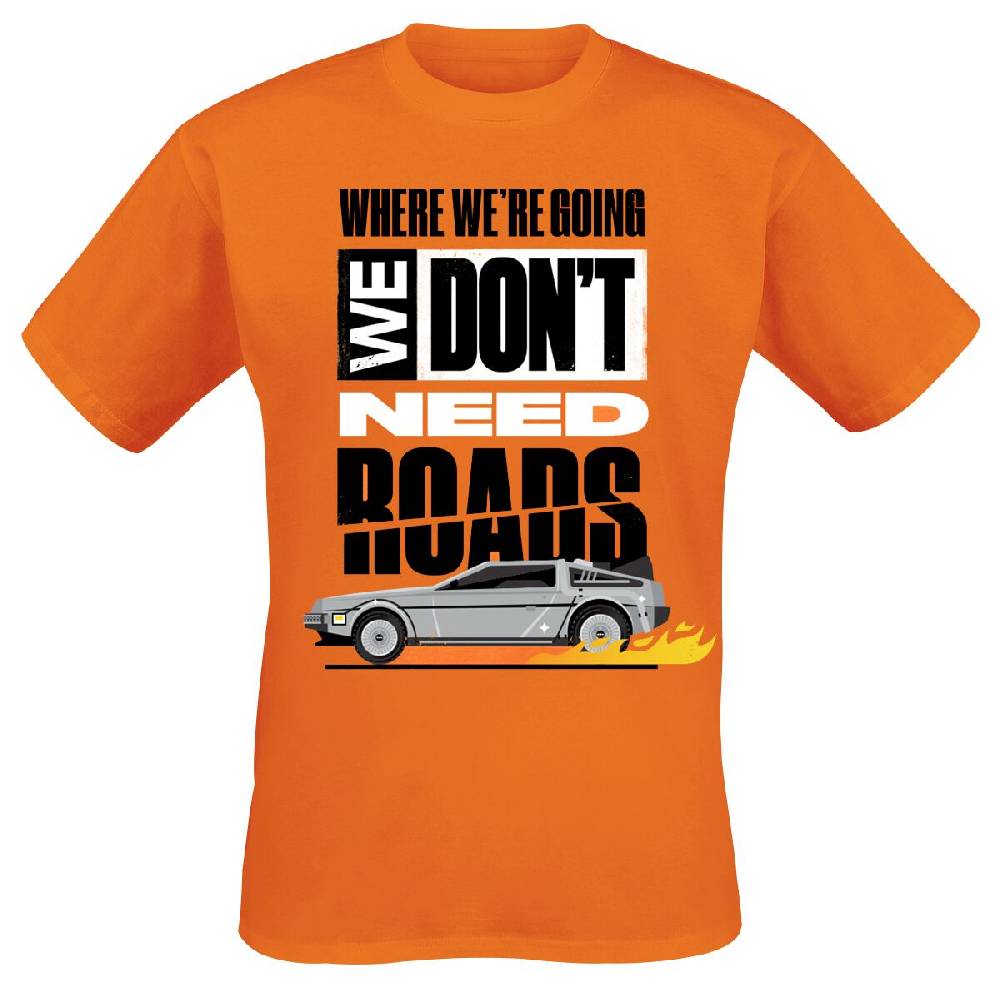 EMP "We Don't Need Roads" T-Shirt orange von Zurück in die Zukunft EMP "We Don't Need Roads" T-Shirt orange von Zurück in die Zukunft