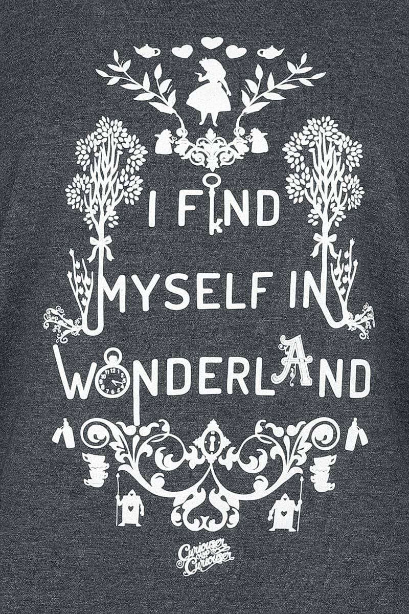 EMP "We're All Mad Here" Langarmshirt Dunkelgrau Meliert Von Alice Im Wunderland