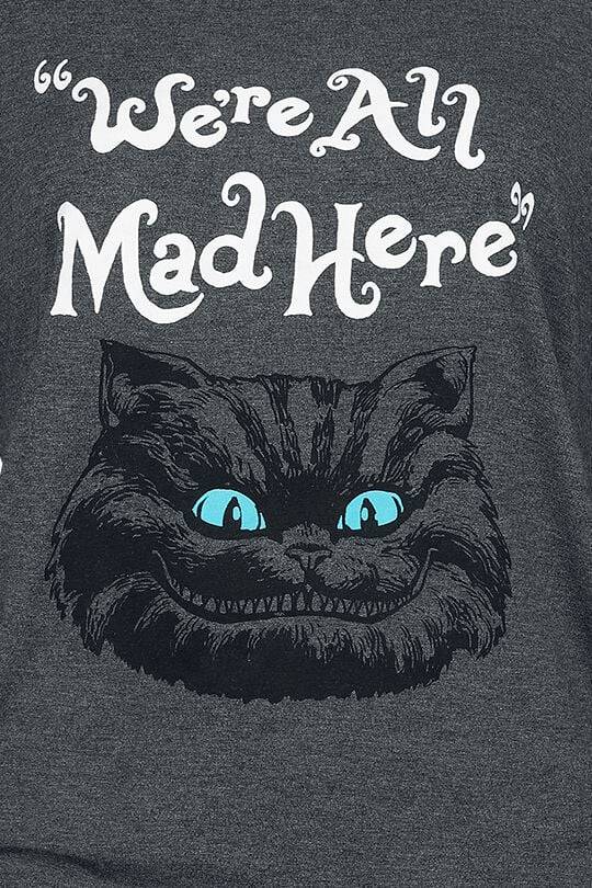 EMP "We're All Mad Here" Langarmshirt Dunkelgrau Meliert Von Alice Im Wunderland