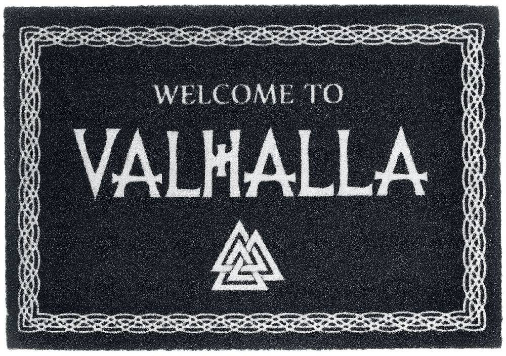 EMP "Welcome to Valhalla" Fußmatte schwarz/weiß von Welcome to Valhalla EMP "Welcome to Valhalla" Fußmatte schwarz/weiß von Welcome to Valhalla