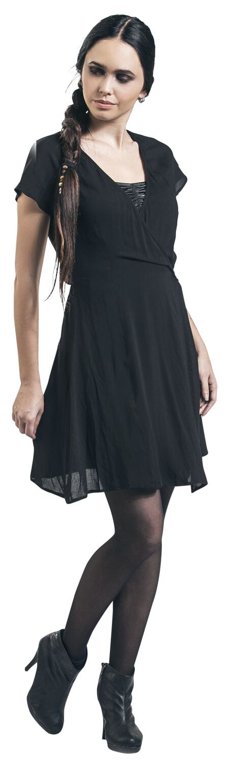 EMP "Wickelkleid Mit Bindegürtel" Mittellanges Kleid Schwarz Von Forplay