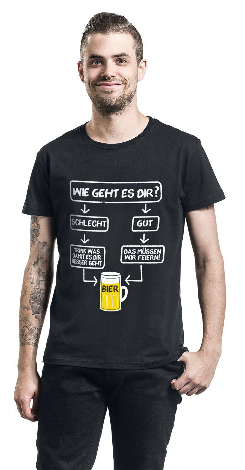 EMP "Wie Geht Es Dir?" T-Shirt Schwarz Von Alkohol & Party