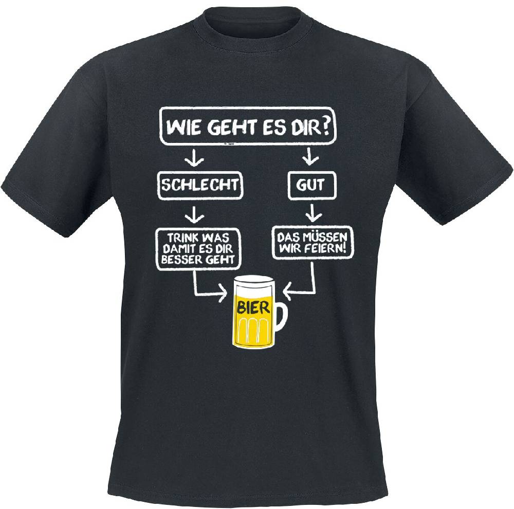 EMP "Wie geht es dir?" T-Shirt schwarz von Alkohol & Party