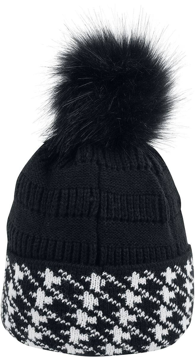 EMP "Winter Romance Hat" Mütze Schwarz/weiß Von Banned Retro