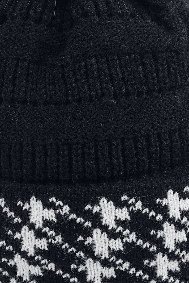 EMP "Winter Romance Hat" Mütze Schwarz/weiß Von Banned Retro