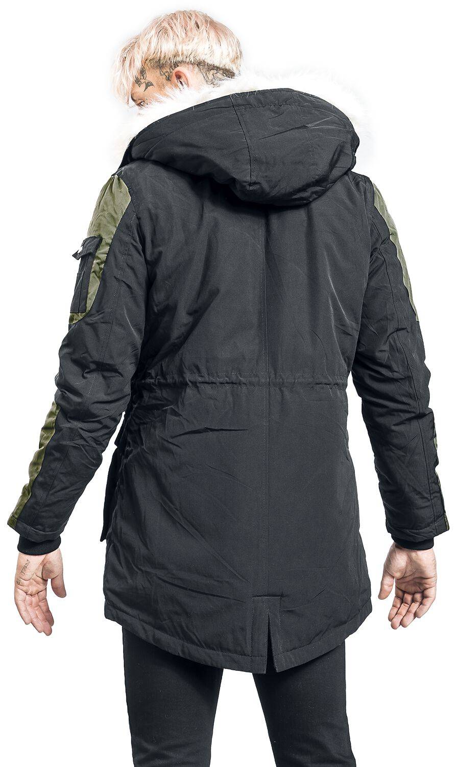 EMP Winterjacke Schwarz/oliv Von Black Premium By EMP