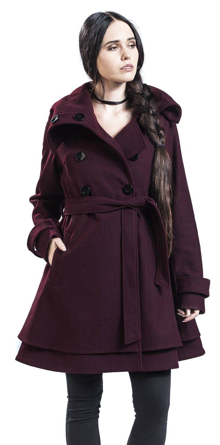 EMP Wintermantel Dunkelrot Von Black Premium By EMP