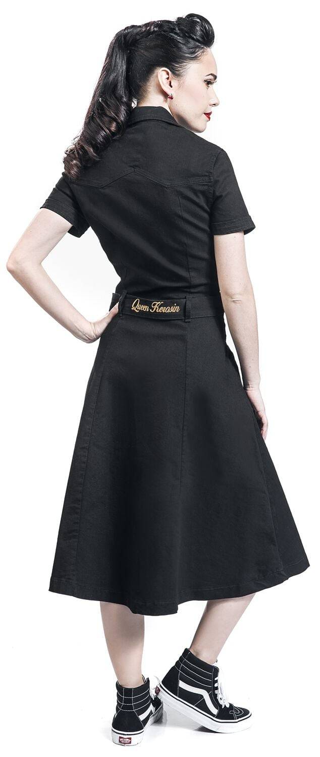 EMP "Workwear Dress" Mittellanges Kleid Schwarz Von Queen Kerosin