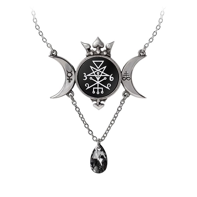 EMP "Wycca Queen" Halskette schwarz/silberfarben von Alchemy Gothic
