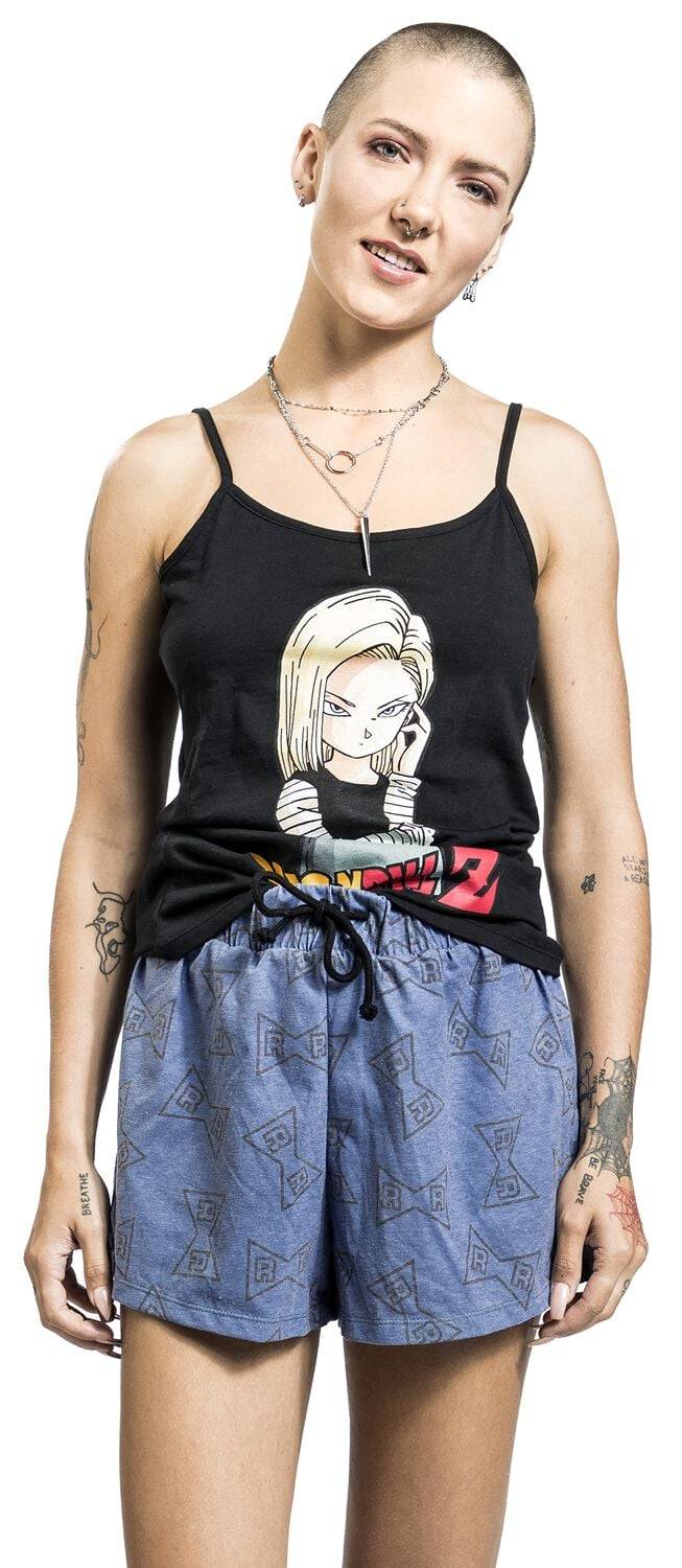 EMP "Z - Android 18" Schlafanzug Schwarz/blau Von Dragon Ball