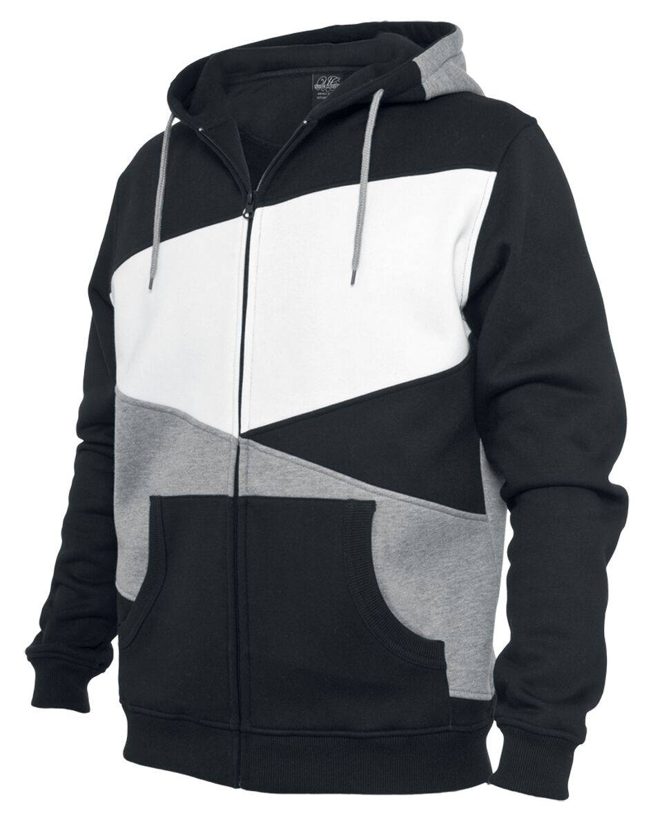 EMP "Zig Zag Zip Hoodie" Kapuzenjacke schwarz/grau/weiß von Urban Classics