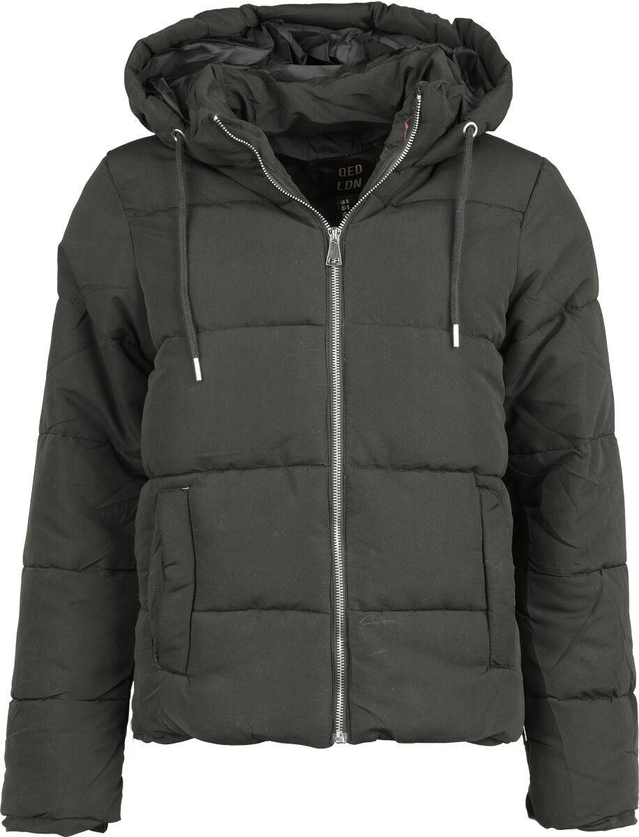 EMP "Zip Hooded Puffer Jacket" Winterjacke schwarz von QED London