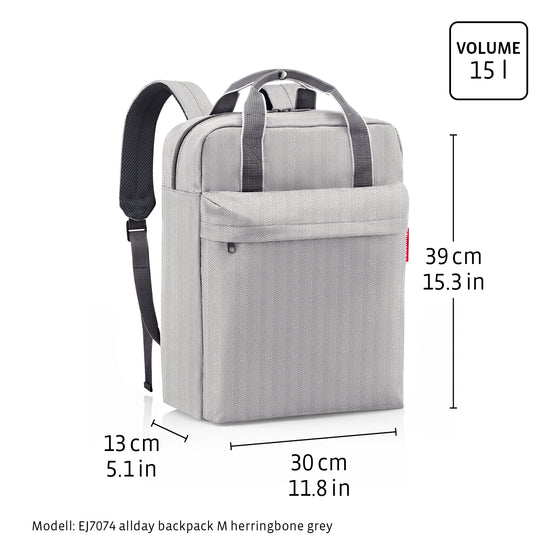 Reisenthel Allday Backpack M Twist Silver (Rucksack,grau)
