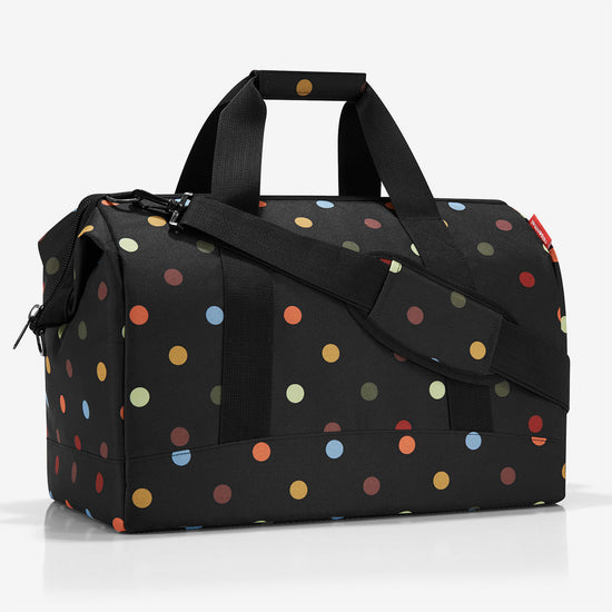 Reisenthel Allrounder L Dots (Große Reisetasche - 30 Liter Platz,schwarz)
