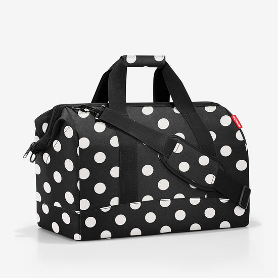 Reisenthel Allrounder L Dots White (Große Reisetasche - 30 Liter Platz,schwarz)