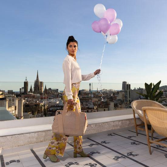 Reisenthel Allrounder L Twist Coffee (Große Reisetasche - 30 Liter Platz,creme)