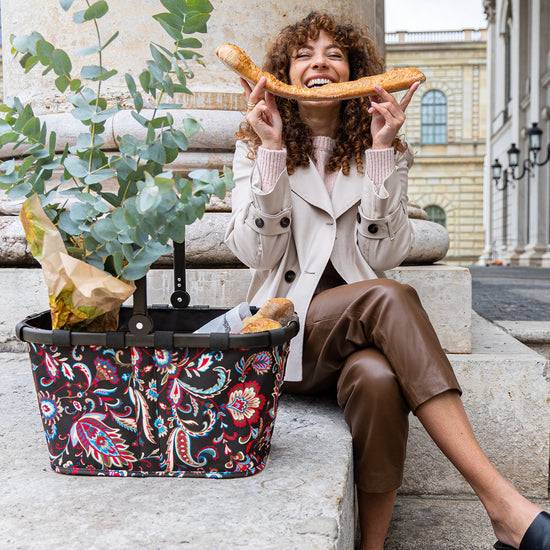 Reisenthel Carrybag Frame Paisley Black (Einkaufskorb,schwarz)