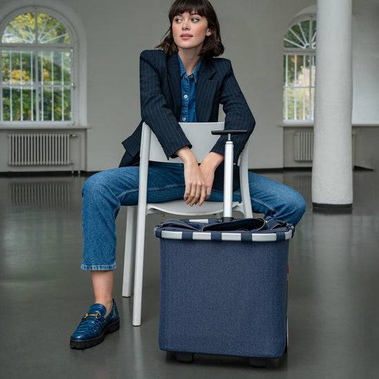 Reisenthel Carrycruiser Herringbone Dark Blue (Einkaufstrolley,dunkelblau)