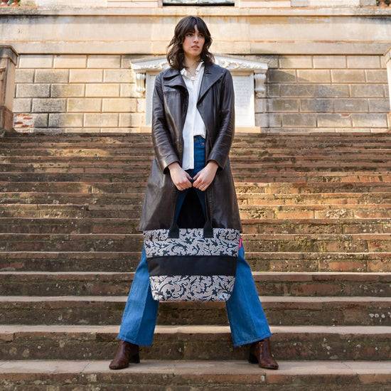 Reisenthel Shopper E1 Baroque Marble (Damentasche,schwarz)