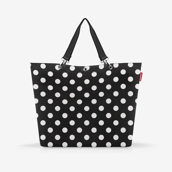Reisenthel shopper XL dots white (Strandtasche,schwarz)