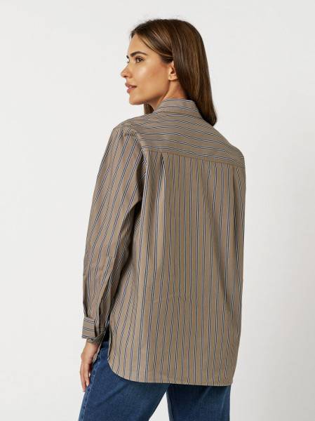 TONI Fashion Style »Alma« Taupe/blue Gestreifte Hemdbluse