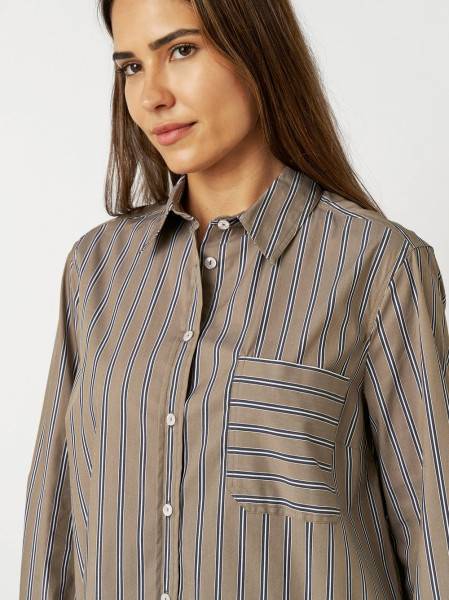 TONI Fashion Style »Alma« Taupe/blue Gestreifte Hemdbluse