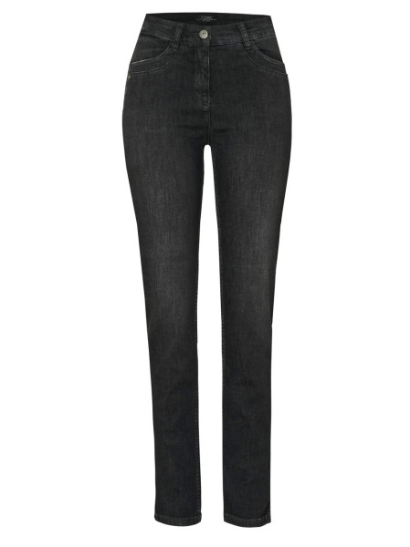 TONI Fashion Style »be Loved« Dark Grey Slim-Fit Jeans Mit Hohem Bund