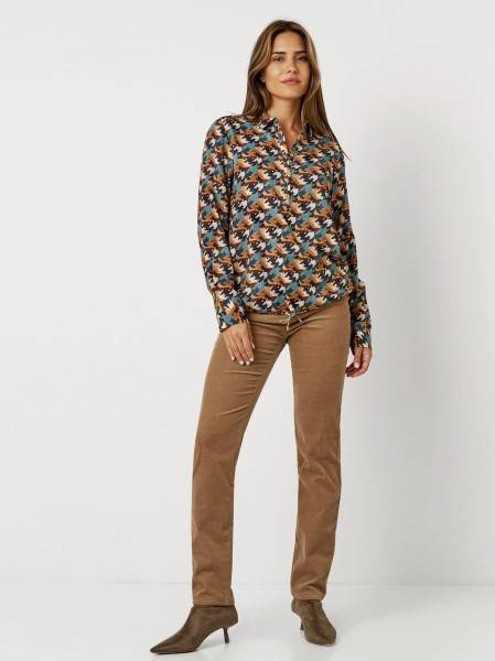 TONI Fashion Style »Bianca« Multicolour Petrol Bluse Mit Hahnentritt