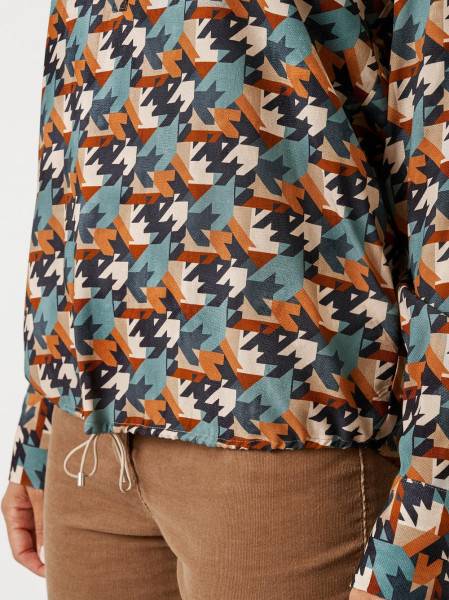 TONI Fashion Style »Bianca« Multicolour Petrol Bluse Mit Hahnentritt