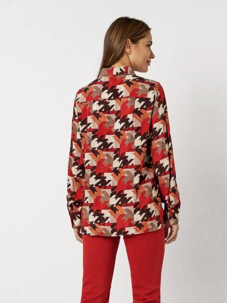 TONI Fashion Style »Celina« Multicolour Red Bluse Mit Hahnentritt