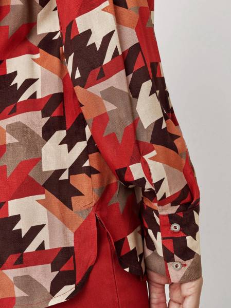 TONI Fashion Style »Celina« Multicolour Red Bluse Mit Hahnentritt