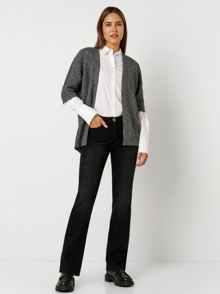 TONI Fashion Style »Haifa« Grey/silver Ajour-Cardigan Mit Effektgarn