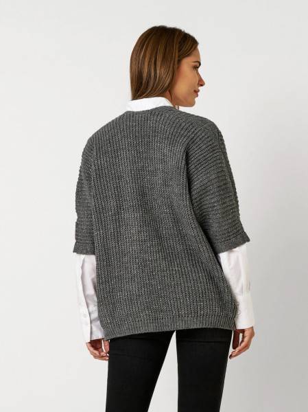 TONI Fashion Style »Haifa« Grey/silver Ajour-Cardigan Mit Effektgarn