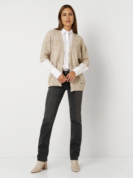 TONI Fashion Style »Haifa« Sand/gold Ajour-Cardigan Mit Effektgarn