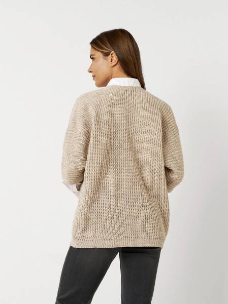 TONI Fashion Style »Haifa« Sand/gold Ajour-Cardigan Mit Effektgarn