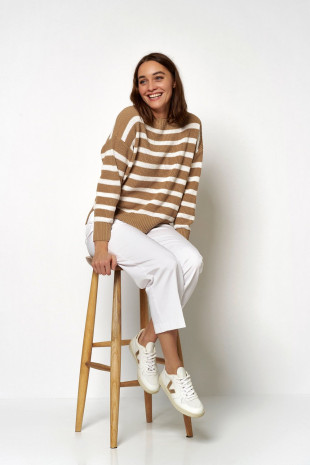 TONI Fashion Style »Inola« Camel Lässiger Streifenpulli