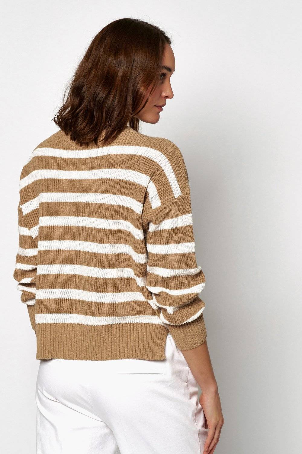 TONI Fashion Style »Inola« Camel Lässiger Streifenpulli