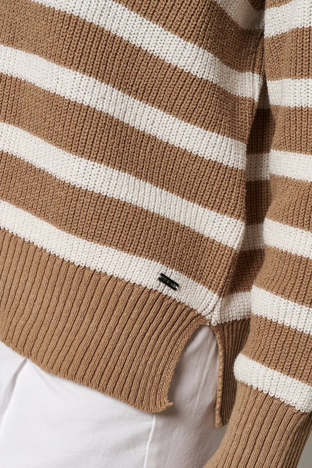 TONI Fashion Style »Inola« Camel Lässiger Streifenpulli