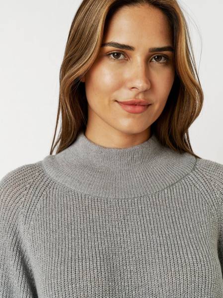 TONI Fashion Style »Insa« Grey Strickpulli Mit Stehkragen