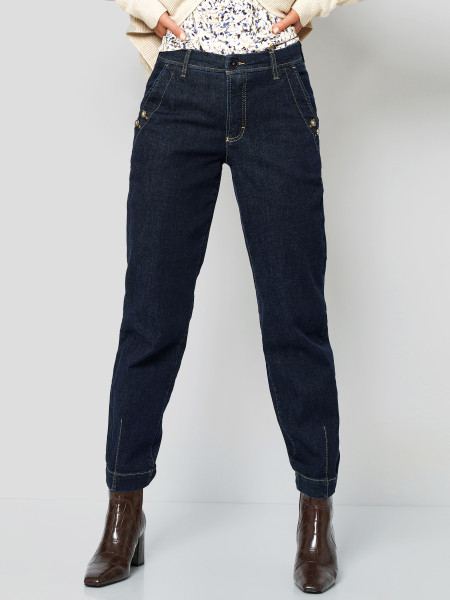 TONI Fashion Style »Liv« Dark Blue Karottenjeans Mit Details